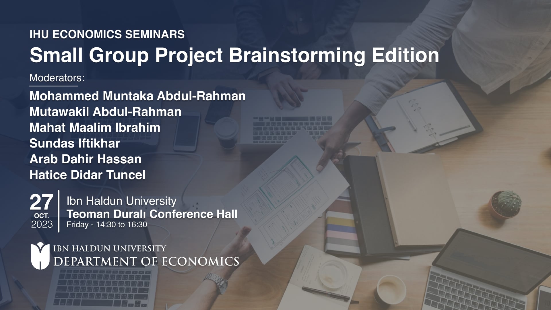 IHU Economics Seminars: Small Group Project Brainstorming Edition