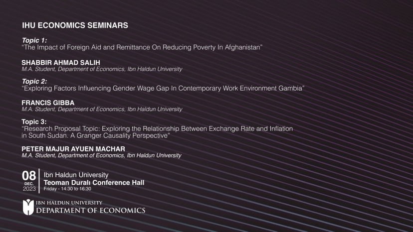 IHU Economics Seminars